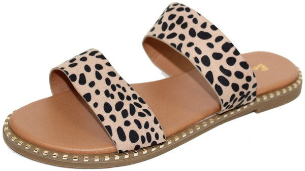 Cheetah double hot sale strap sandals