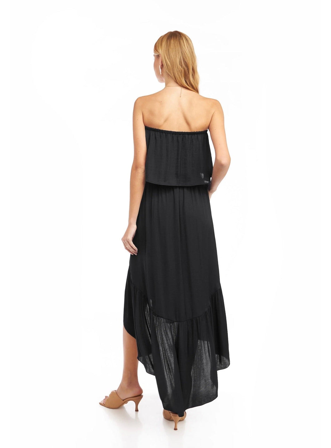 VANDA HIGH-LOW TUBE DRESS- BLACK