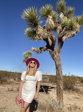 Load image into Gallery viewer, PINK FLAT BRIM FEDORA HAT
