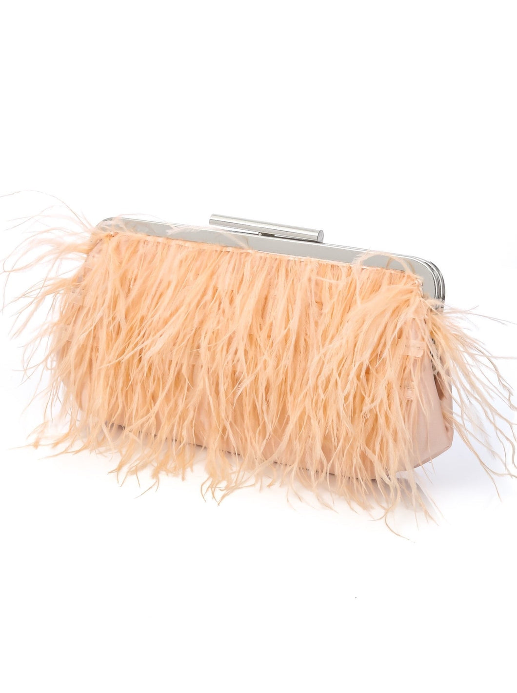 CORAL FEATHER CLUTCH