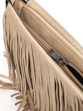 Load image into Gallery viewer, BEIGE LEATHER FRINGE BAG
