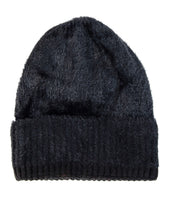 Load image into Gallery viewer, FUZZY BEANIE w/ knit detail
