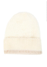 Load image into Gallery viewer, FUZZY BEANIE w/ knit detail
