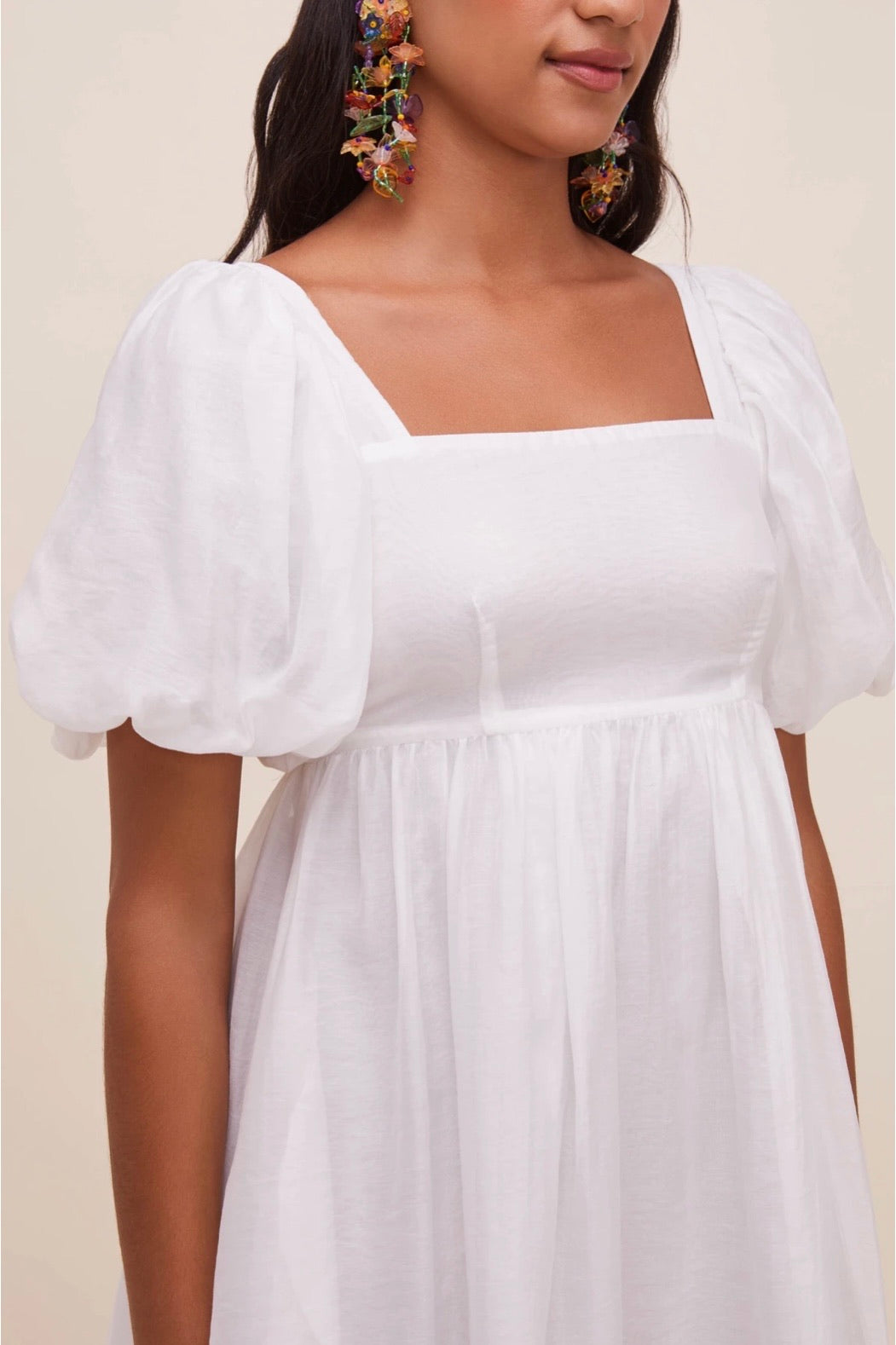 BETHEL PUFF SLEEVE DRESS- WHITE