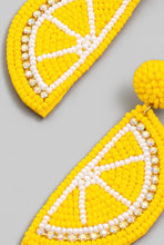 Load image into Gallery viewer, BEADED LEMON SLICE EARRINGS
