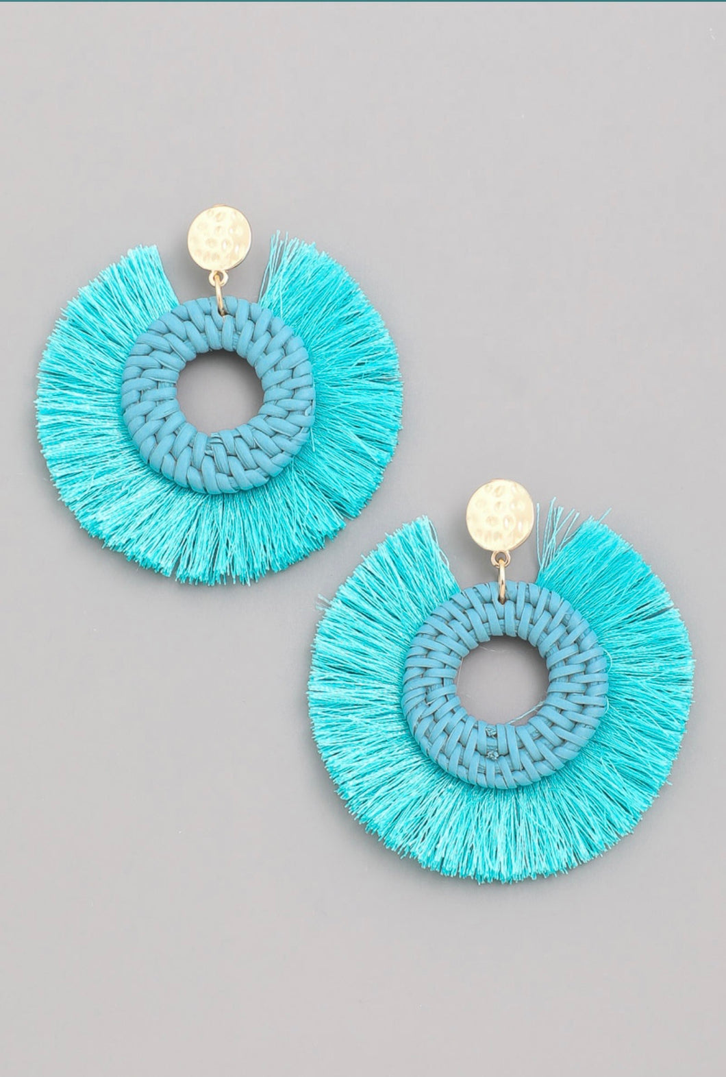 CIRCLE FAN TASSEL EARRINGS