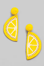 Load image into Gallery viewer, BEADED LEMON SLICE EARRINGS
