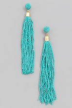 Load image into Gallery viewer, BEADED TASSEL DROP EARRING
