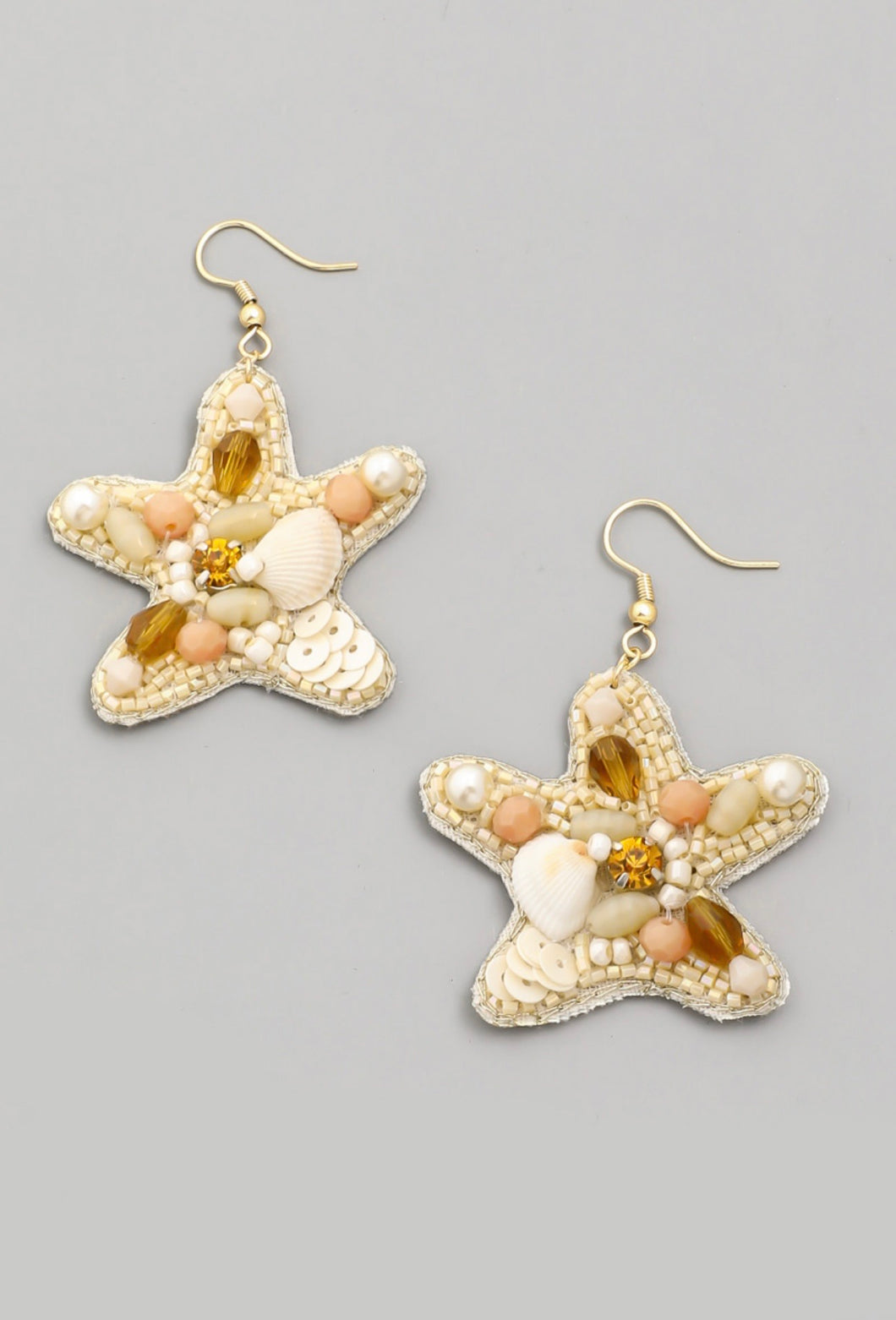 BEADED STARFISH EARRING