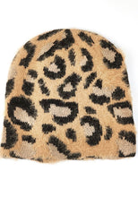 Load image into Gallery viewer, FUZZY LEOPARD PRINT BEANIE
