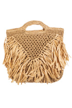 Load image into Gallery viewer, BOHO STRAW FRINGE TOTE BAG
