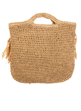 Load image into Gallery viewer, BOHO STRAW FRINGE TOTE BAG
